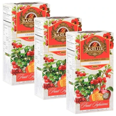 Afbeelding van BASILUR Fruit Infusions Vruchtenthee zonder cafeïne met cranberry en citroenaroma 25x2g