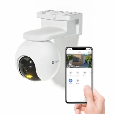 Afbeelding van EZVIZ 2K Draadloze WLAN buitencamera met 10400 mAh batterij, PT accucamera AI persoonsherkenning, automatische tracking, actieve verdediging sirene en spotlight, twee weg audio, CB8