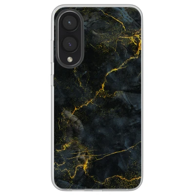 Afbeelding van Samsung Galaxy S25 Edge Hoesje Siliconen en TPU (zacht) imoshion Softcase/Backcover Black Marble Telefoonhoesje