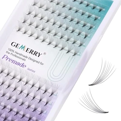 Afbeelding van 8D Pre made Fans Volume Lashes Wimperextensions Dikte 0,07mm C Krul Lengte 8 14mm mix Tray Premade Lash Extensions van GEMERRY (8D 0.07 curl 14mm)
