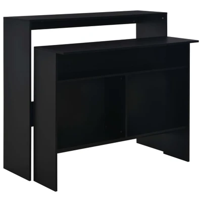 Afbeelding van Bartafel Met 2 Tafelbladen 130X40X120 Cm Eikenkleurig 1 / Zwart