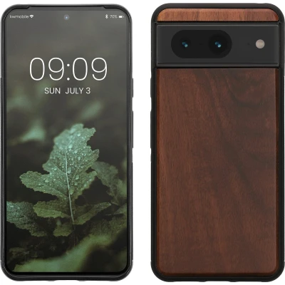 Afbeelding van kwmobile telefoonhoesje geschikt voor Google Pixel 8 Hoesje met bumper in vintage bruin / Backcover 0