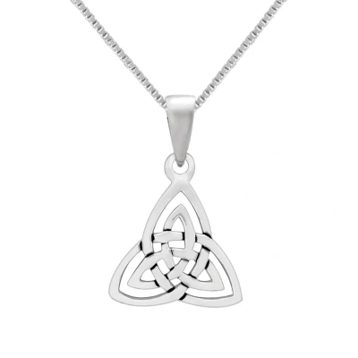 Afbeelding van Zilveren ketting vrouw met hanger, dubbele triquetra