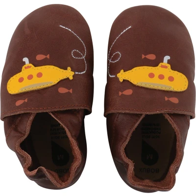 Afbeelding van Bobux Soft Soles Submarine Toffee Babyslofjes EU 17
