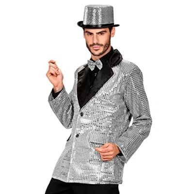 Afbeelding van Disco jasje met lovertjes voor mannen Verkleedkleding Maat M/L