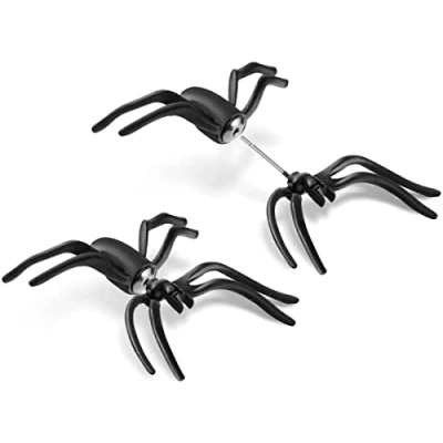 Afbeelding van 2x spin oorbel studs piercing als accessoire voor carnaval themajurk Halloween