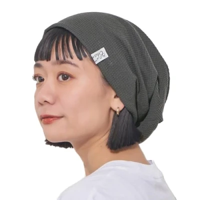 Afbeelding van CHARM Grote 100% katoen slouch beanie muts voor dames en heren, Donkergrijs (stijl B), One size