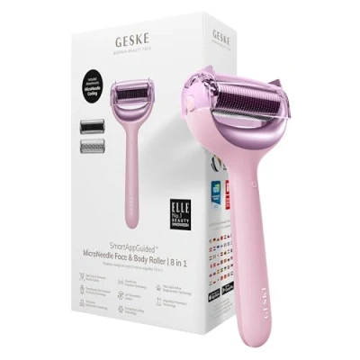 Afbeelding van GESKE SmartAppGuided™ MicroNeedle Face &amp; Body Roller 8 in 1 Derma Elektrische Microneedling apparaat Naaldrol Naaldroller Schoonheidsroller voor gezicht en lichaam