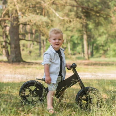 Afbeelding van Bandit 2 in 1 Zwart Hout Loopfiets