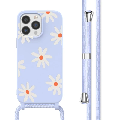 Afbeelding van Apple iPhone 13 Pro Hoesje Siliconen en TPU (zacht) imoshion Softcase/Koordhoesje/Backcover Lila Flower Distance Telefoonhoesje