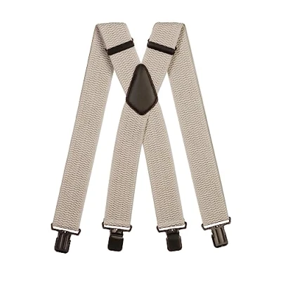 Afbeelding van Olata Extra Brede X Vorm Bretels met Dikke Stof 5 cm. Lichtgrijs (Zwarte Clips)