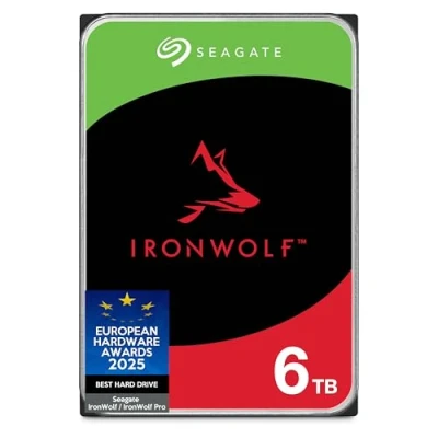Afbeelding van Seagate IronWolf, 6 TB, Interne Harde Schijf, NAS, 3,5&quot;, SATA GB/s, 5400 RPM, 256 MB cache, voor NAS RAID, 3 jaar Rescue Services, FFP (ST6000VNZ06)