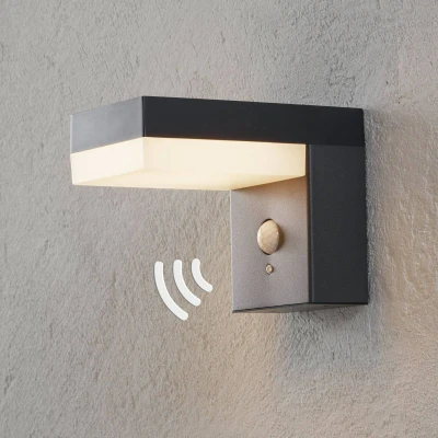 Afbeelding van Lindby solar buitenlamp 1licht roestvrij staal, polycarbonaat H: 12.5 cm donkergrijs, wit Inclusief lichtbron