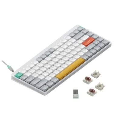Afbeelding van Nuphy Air75 v2 QMK/VIA Mechanisch Toetsenbord, 75% Low Profile Draadloos Bluetooth 5.1, 2.4GHz en bekabelde verbinding, Compatibel met Windows Mac OS Ionic White Switch Brown