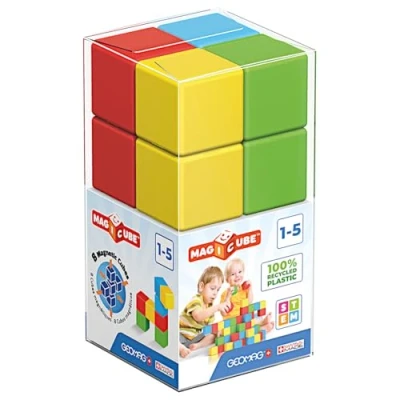 Afbeelding van GEOMAG Magicube 1+ Full Color 147 Magnetische dobbelstenen voor kinderen, effen, verpakking van 8