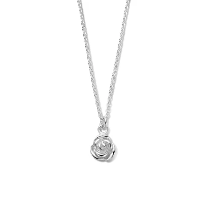 Afbeelding van zilver gerhodineerd collier bloem 41 + 4 cm 1336496 horloge Zilverkleur 45