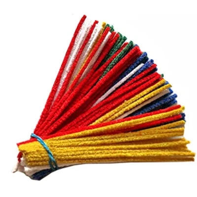 Afbeelding van GERMANUS Pijpenragers, 100 stuks, kleurrijk, rood, geel, blauw, groen, wit, chenilledraad, buigpluche om te knutselen en decoreren, voor kinderen volwassenen