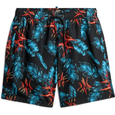 Afbeelding van Superdry Hawaiian Print 17 Zwemshorts, Heren, Maat: Small, Dark navy fire
