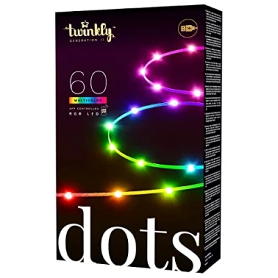 Afbeelding van Twinkly LED strip Dots 5 meter (Flexibel, 60 LEDs, IP20, RGB+Wit, Transparant)