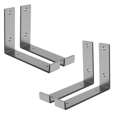 Afbeelding van ML Design 4 stuks plankbeugel 20x4x14cm grijs gemaakt van metaal, 8 inch plankbeugels, industriële