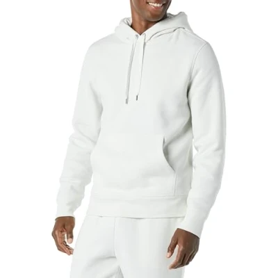 Afbeelding van Amazon Essentials Men&#039;s Fleecetrui met capuchon (verkrijgbaar in grote en lange maten), Wit, M