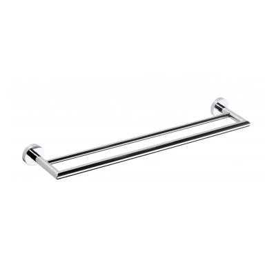 Afbeelding van Dubbele Handdoekhouder Sapho X Round Hangend 65.5x5.5 cm Chroom