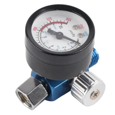 Afbeelding van Luchtdrukregelaar 1/4 inch voor Airbrush, Spuitpistoolregelaar met Manometer 150 PSI Spray Luchtregelaar Compressor en Luchtgereedschap