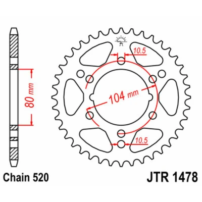 Afbeelding van Kettingwiel JT JTR1478,36