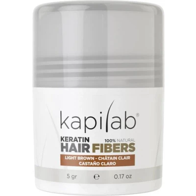 Afbeelding van Kapilab Keratine Volumepoeder Lichtbruin Geeft volume aan het haar Verbergt haaruitval 100% natuurlijk 5 gram