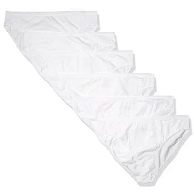 Afbeelding van Amazon Essentials Women&#039;s Katoenen hoge onderbroek met pijpen (verkrijgbaar in grote maten), Pack of 6, Wit, 40