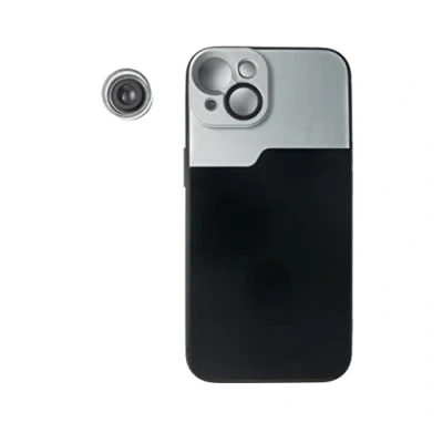 Afbeelding van SYSTEM S Macro lens 30x microscoop filter met hoes in zwart voor iPhone 13