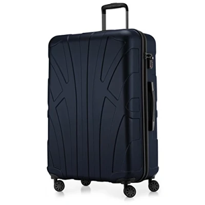 Afbeelding van Suitline grote harde koffer trolley, reiskoffer check in bagage, TSA, 76 cm, ca. 86 liter, 100% ABS mat donkerblauwe