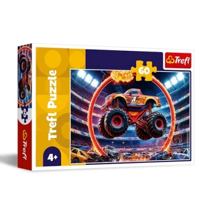 Afbeelding van Trefl Monster Truck Puzzel met 60 Stukjes Kleurrijke Puzzels Voertuigen, Creatief Vermaak, Leuk voor Kinderen vanaf 4 jaar