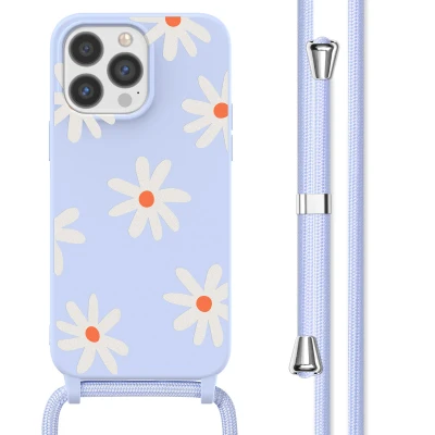 Afbeelding van Apple iPhone 13 Pro Max Hoesje Siliconen en TPU (zacht) imoshion Softcase/Koordhoesje/Backcover Lila Flower Distance Telefoonhoesje