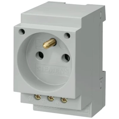 Afbeelding van SIEMENS SCHUKO STOPCONTACT 16 A MET AARDEPIN VOLGENS CEE 7 VOOR INSTALLATIE OP DISTRIBUTIE BOARDS