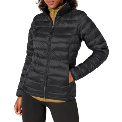 Afbeelding van Amazon Essentials Lichtgewicht waterbestendige verpakbare Puffer Jacket Down Alternatieve jas, zwart, S (UK 10 12)