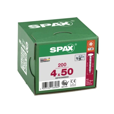 Afbeelding van Spax T star spaanplaatschroef vz ck 4.0x50mm Torx TX20 (200 st)