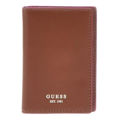 Afbeelding van GUESS Leren Kaarthoes Card Holder Cognac Bruine