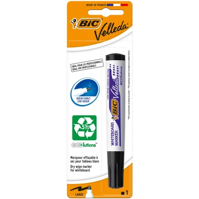 Afbeelding van Bic Velleda Whiteboardmarker 1701 Ecolutions, Zwart, Op Blister