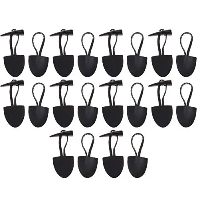 Afbeelding van POFET 10 Sets Hoorn PU Lederen Toggle Knop Bevestigingsmiddelen voor Jas Duffle DIY Handgemaakte Craft Zwart, 16x4cm