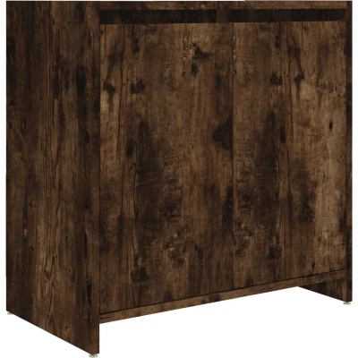 Afbeelding van vidaXL Badkamerkast 60x33x61 cm bewerkt hout gerookt eikenkleurig