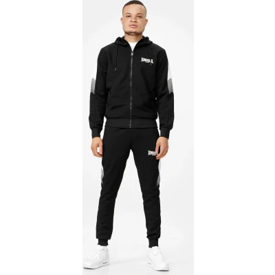 Afbeelding van Lonsdale Trainingsanzug Marthall mit Kapuze schmale Passform Black/White 3XL