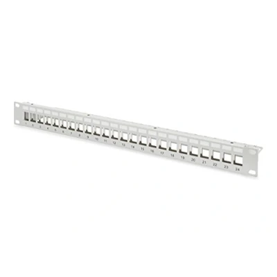 Afbeelding van DIGITUS DN 91410 Patch Panel Modular 24 poorten 1HE afgeschermd voor Keystone modules 19 inch rack grijs