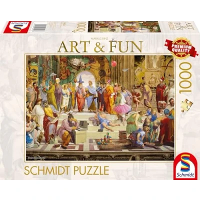 Afbeelding van Schmidt Spiele 58526 Markus Binz, The School of Athene 2024, puzzel met 1000 stukjes, kleurrijk