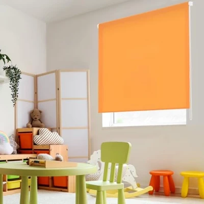 Afbeelding van Blindecor Ara Lichtdoorlatend rolgordijn linnen, Manual, Oranje, 120 x 175 cm