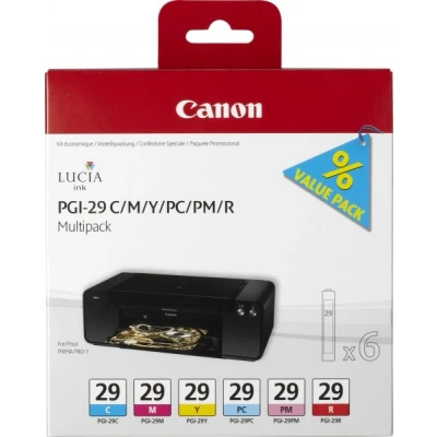 Afbeelding van Canon Inktcartridge PGI 29 6 multipack CMY/PC/PM/R voor PIXMA PRO 1