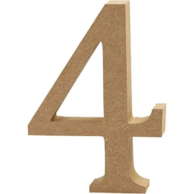 Afbeelding van Creotime houten cijfer 4 13 cm