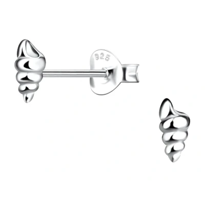 Afbeelding van JoyS Zilveren schelp oorbellen gepolijst petit schelpje oorknoppen 3 x 6 mm massief sterling zilver 925
