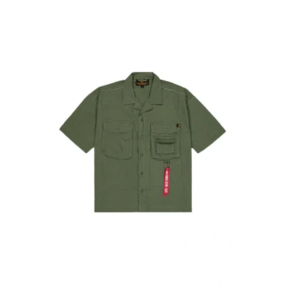 Afbeelding van Alpha Industries Overhemd, Heren, Maat: Small, Dark olive