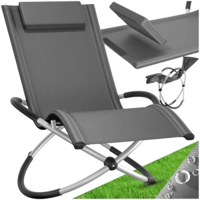 Afbeelding van tectake® Ligbed Paulina ergonomisch, opvouwbaar, 150 kg grijs 404995